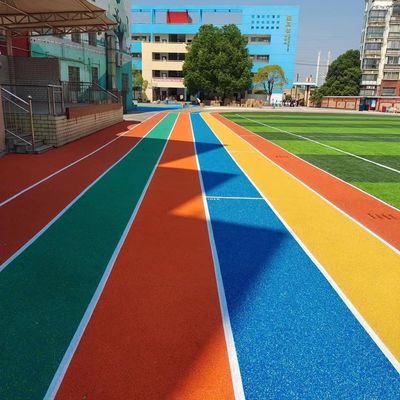 Καλή τιμή Οι αντι γήρανση χρωματισμένοι λαστιχένιοι κόκκοι, ποτίζουν την ανθεκτική τρέχοντας διαδρομή ουράνιων τόξων on-line