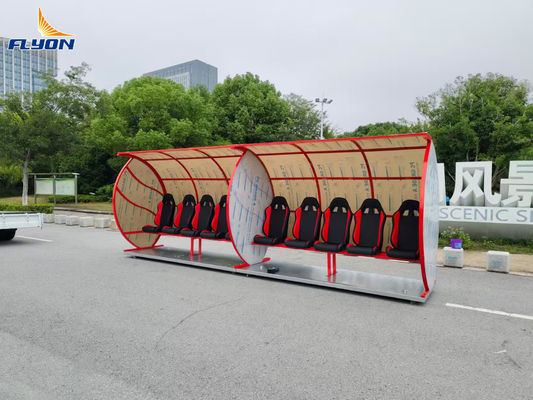 Φορητό καταφύγιο πάγκου από δέρμα επιβραδυντικό φλόγας με πιστοποίηση EN 13501 και τροχούς για ομάδες ποδοσφαίρου