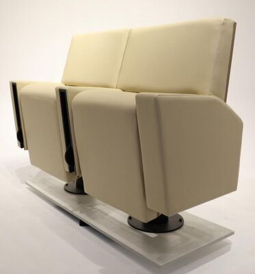 Καλή τιμή Χρηματοοικονομικό έτος 962 Σημαντική σιδηροπλαστική καρέκλα θέατρος με διπλή άνοιξη και αναδιπλούμενο κάλυμμα ποτηριών on-line